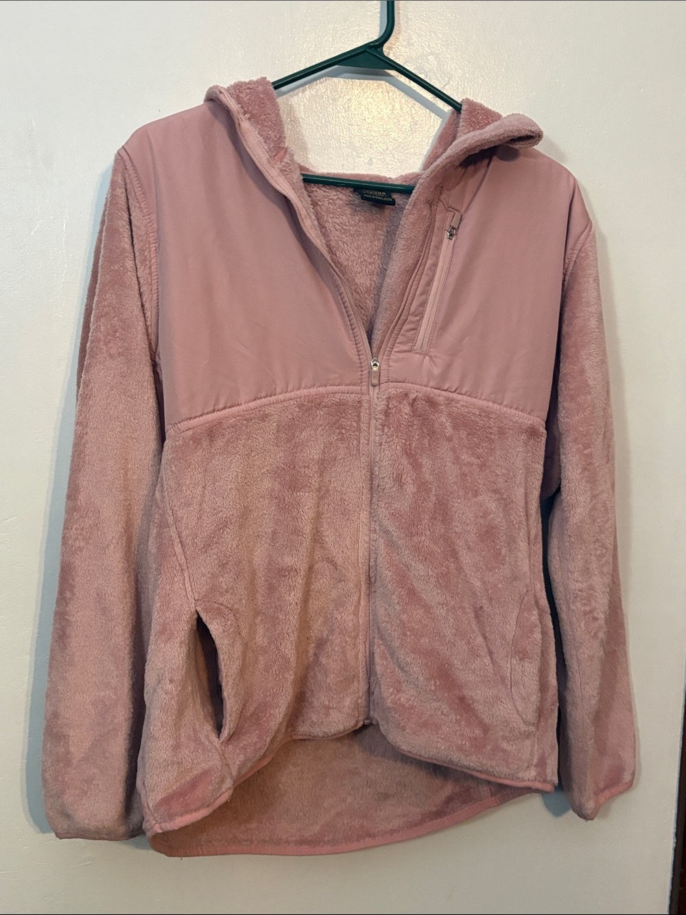 Legend Discovery Plush Hooded Teddy Jacket in Dusty Rose